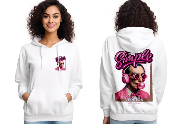 hoodie blanc / noir femme