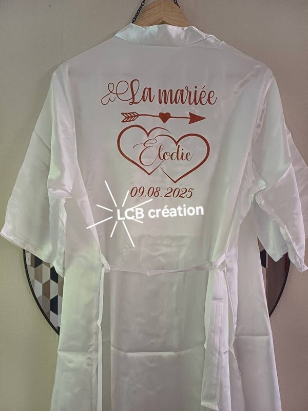 Peignoir personnalisé pour la mariée et son cortège