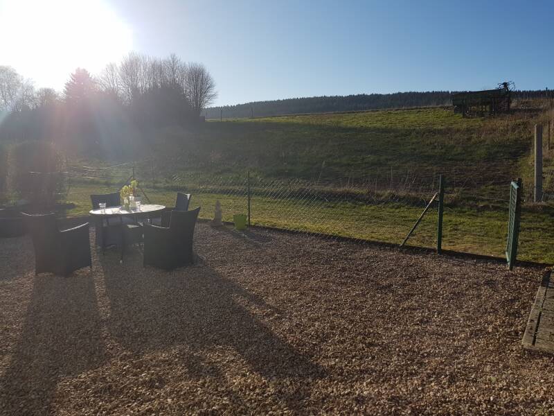 achtertuin met uitzicht op de weilanden