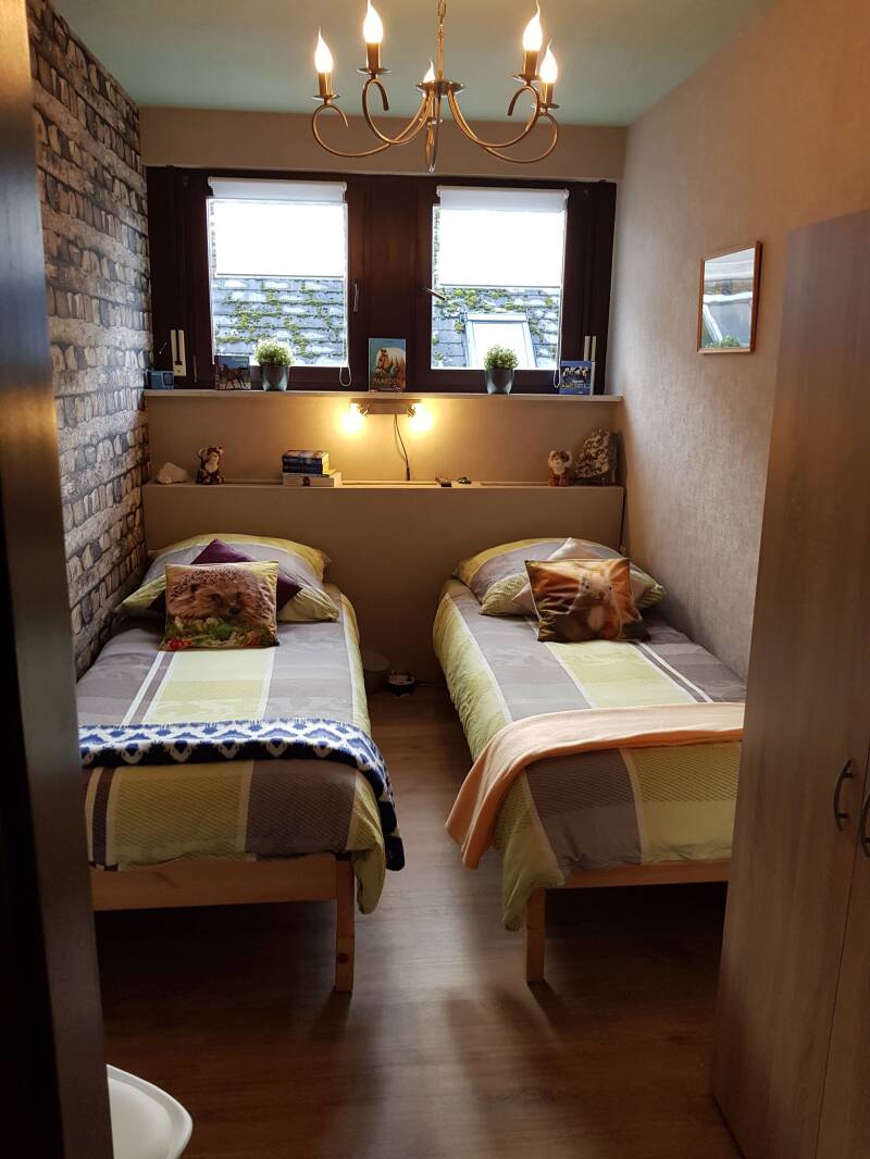 De geheel geupdate kleine slaapkamer