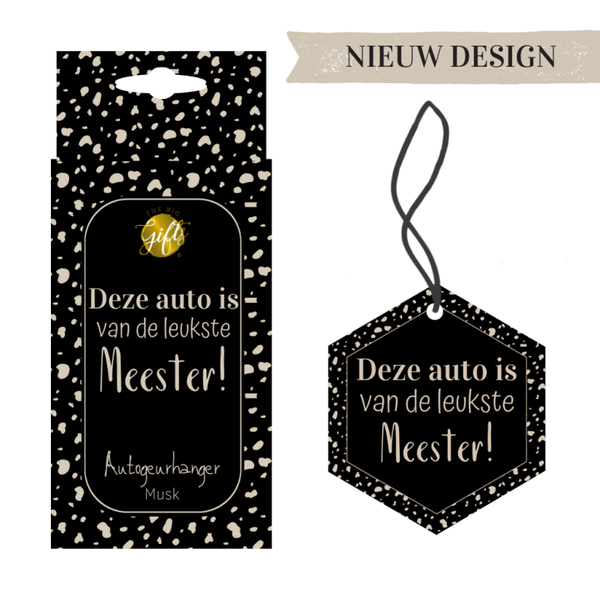 Autogeurhanger Meester (Luxe Bedankje)