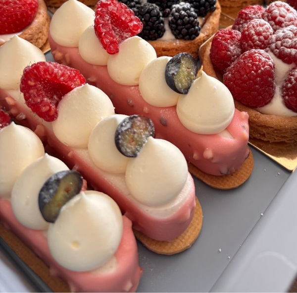 Entremet vanille framboos