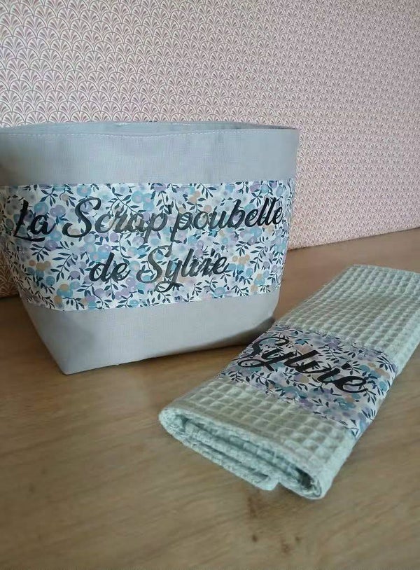 Poubelle de scrapbooking & chiffon personnalisé