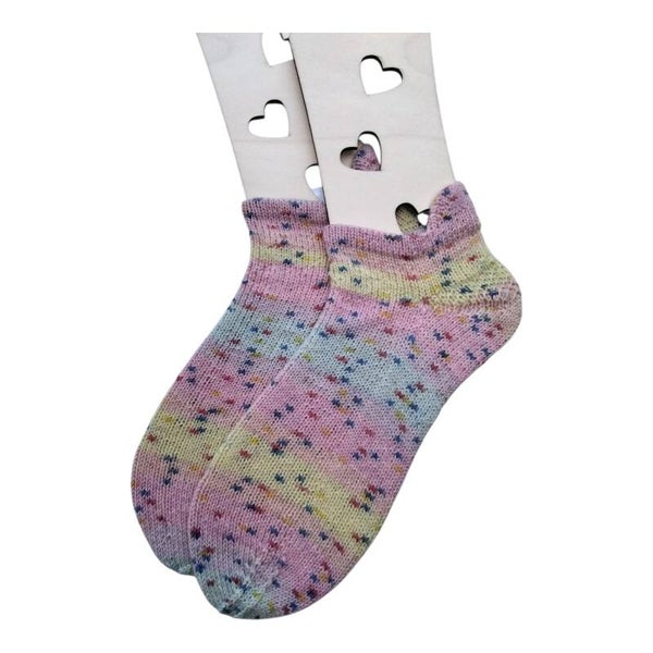 handgestrickte Sneakersocken mit Sportsteg Größe 38/39