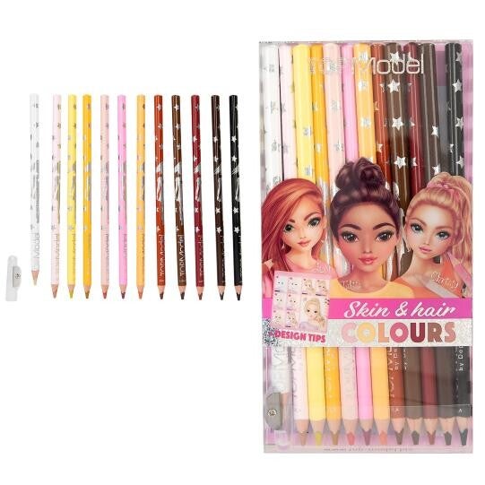 TOPModel Skin & Hair Colouring Pencils 12pk