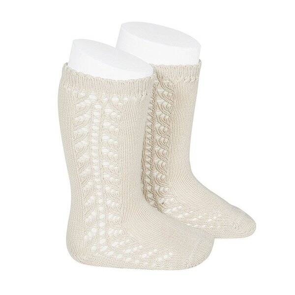 Side Openwork Knee Sock - Lino 304