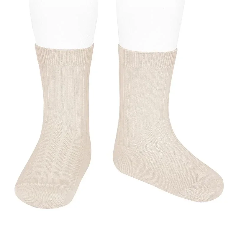 Ribbed Short Socks - Lino 304