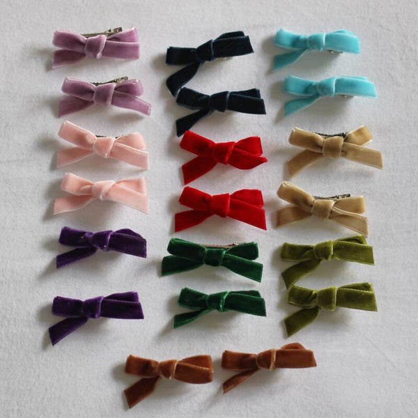 Mini Velvet Bow Clips