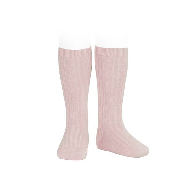 Ribbed Knee High Socks - Nude 674