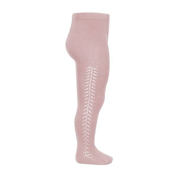 Side Openwork Tights - Rosa Palo 526
