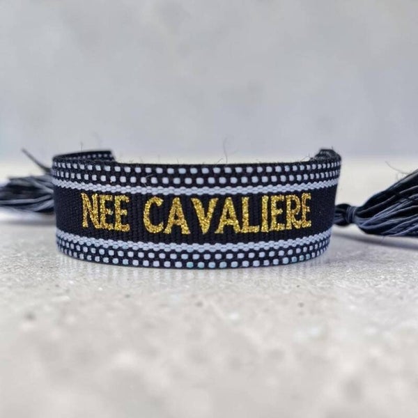 Bracelet réglable en tissus floqué pailleté - collection Cavaliers