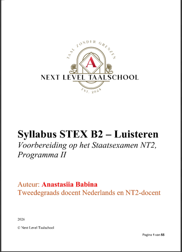 Syllabus STEX B2 – Luisteren Voorbereiding op het Staatsexamen NT2, Programma II