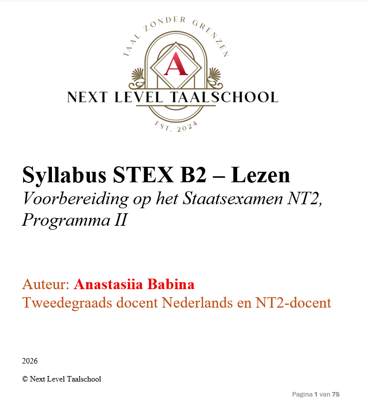 Syllabus STEX B2 – Lezen Voorbereiding op het Staatsexamen NT2, Programma II