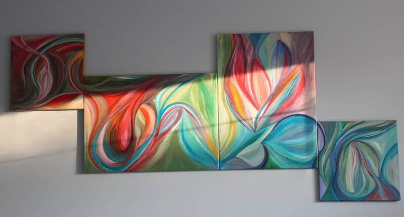 Große Wände mit Farbe gestalten - Formen und Farben ziehen den Betrachter in ihren Bann