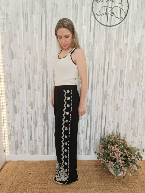 PANTALÓN LINO BORDADO