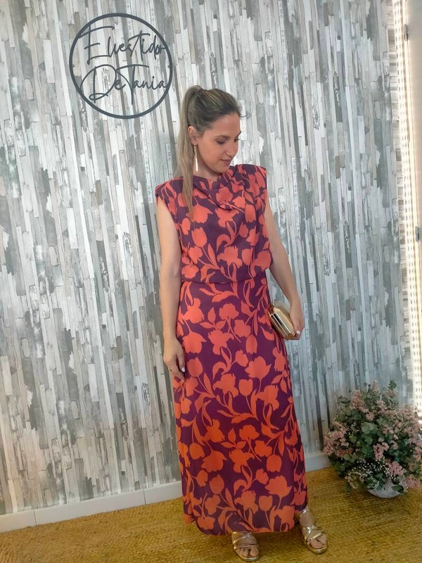 VESTIDO HOMBRERA BICOLOR
