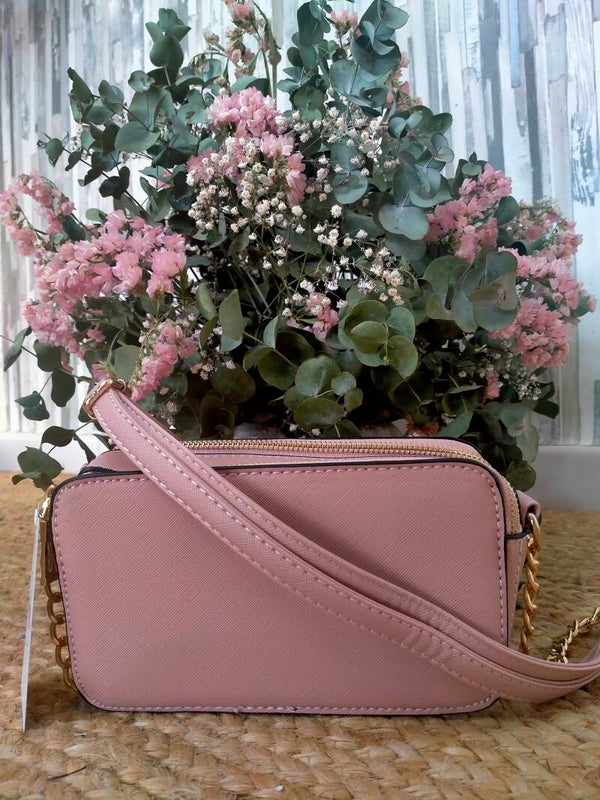 BOLSO DOBLE CREMALLERA ROSA