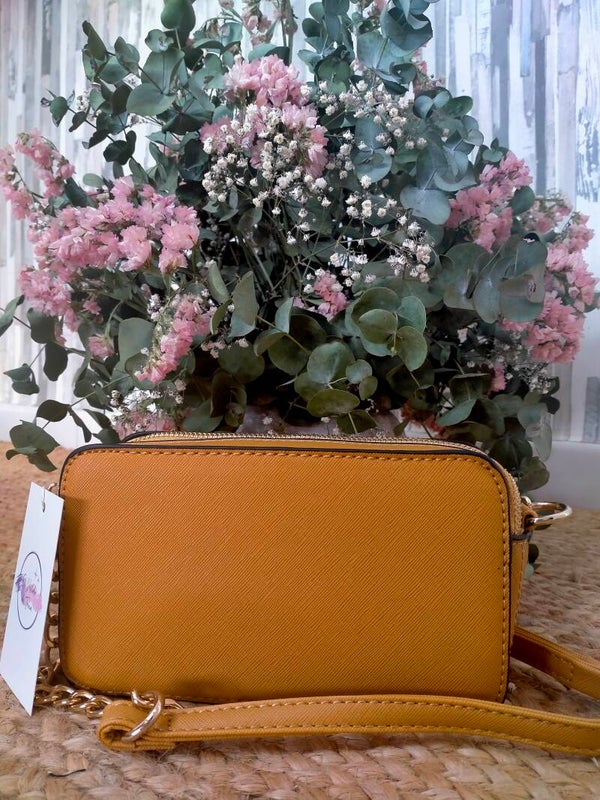BOLSO DOBLE CREMALLERA MOSTAZA