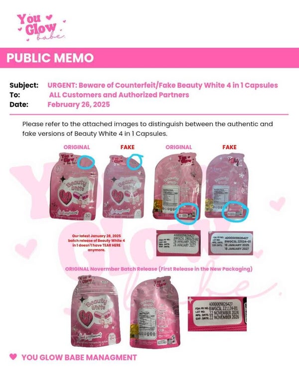 You Glow Babe Beauty White Gluta ( new packaging)
