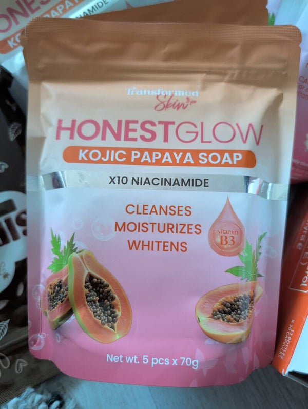 Honest Glow Kojic Papaya Soap - 70gr X 5 pcs
