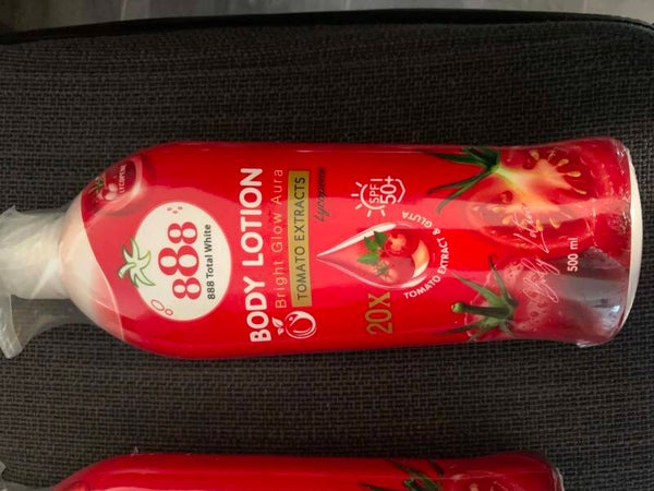 888 body lotion bright glow aura tomato extract