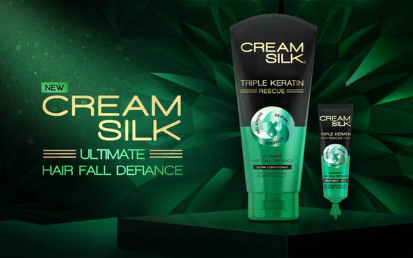 Cream silk triple Keratin Ultimate Hair fall defiance GREEN 340ML