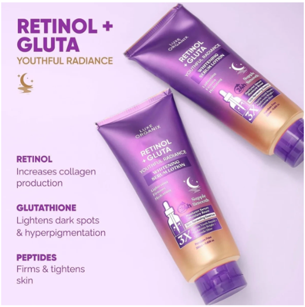 Luxe Organix - Retinol + Gluta Whitening Serum Lotion 350ML ( Purple
