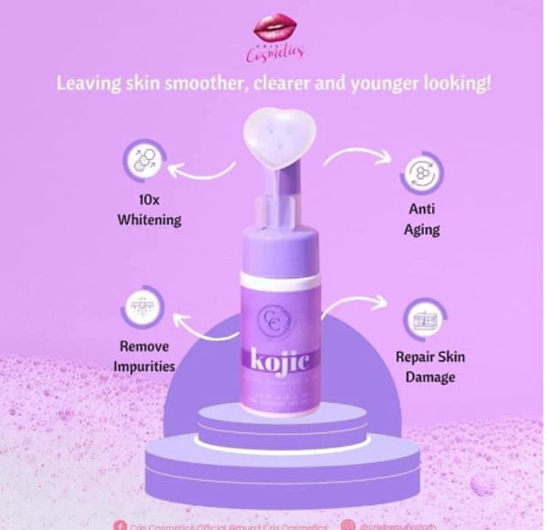 Cris Cosmetics - KOJIC Facial Foaming Wash 100ml - ( Purple bottle )