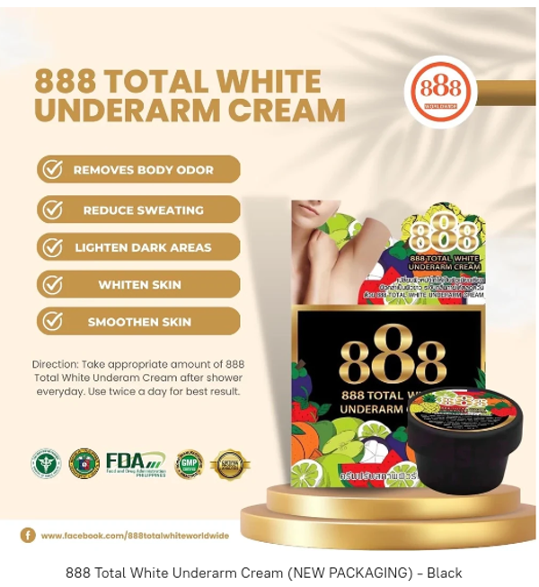 ボディクリーム 888 Total white underarm cream 4BOX 888 Total White Underarm Cream 35g - Reduces Body Odor and