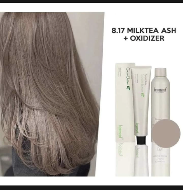 Bremod Hair Color Milk Tea Ash With Oxider #8.17 | KCA Online Beauty Shop