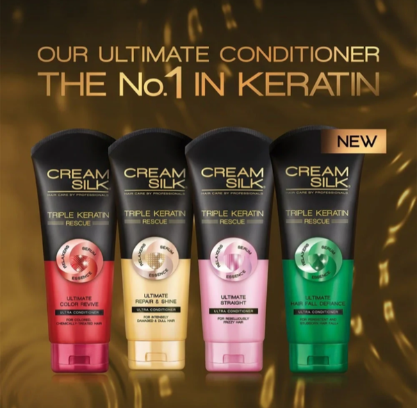 Cream Silk Conditioner Keratin Straight Double Pack 340-350ML