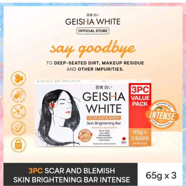 Geisha White Scar And Blemish Skin Brightening Bar Soap -  65gx3