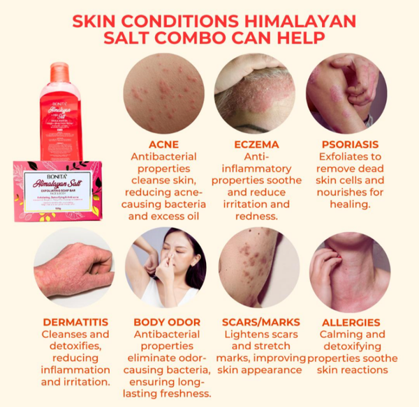 Bonita Himalayan Pink Salt Exfoliating Soap Bar for Face & Body 80g