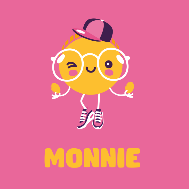 De Monnie Club portfolio Monnie roze achtergrond