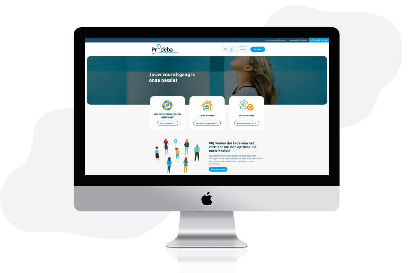 portfolio Prodeba website illustraties mockup apple imac screenshot homepage