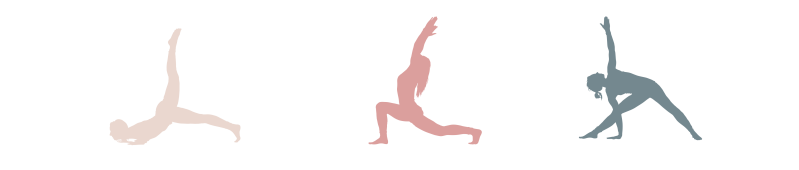 Yoga For Surfers 3 yogahoudingen silhouetten van Bellatrix