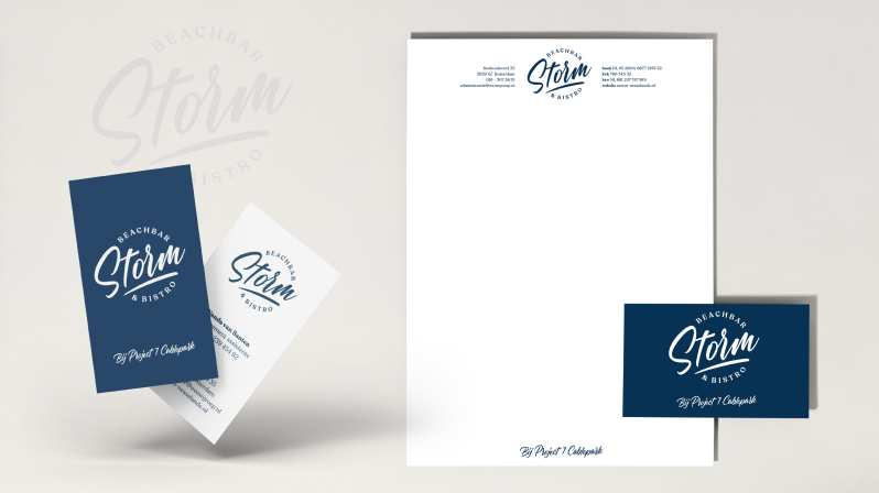 Storm beachbar & bistro - huisstijl, briefpapier en visitekaartjes