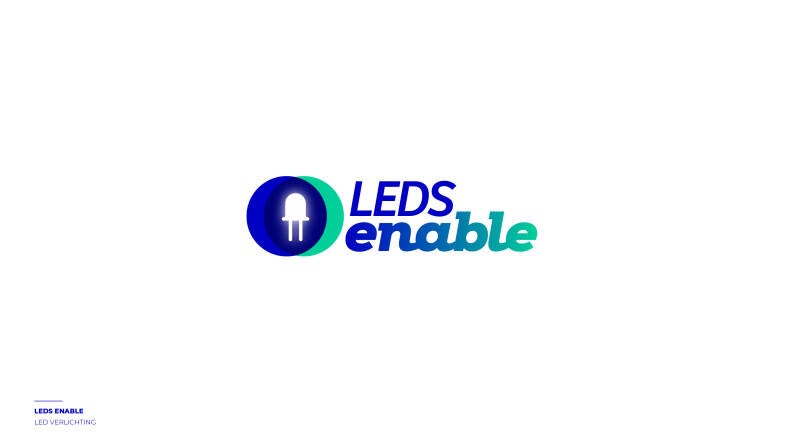 Logofolio, een greep uit de logo's en corporate identities voor diverse bedrijven, hier zie je het logovoorstel van Leds enable verlichting