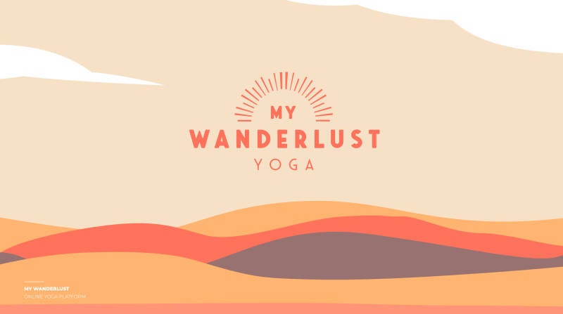 Logofolio, een greep uit de logo's en corporate identities voor diverse bedrijven, hier zie je het logovoorstel van Wanderlust yoga