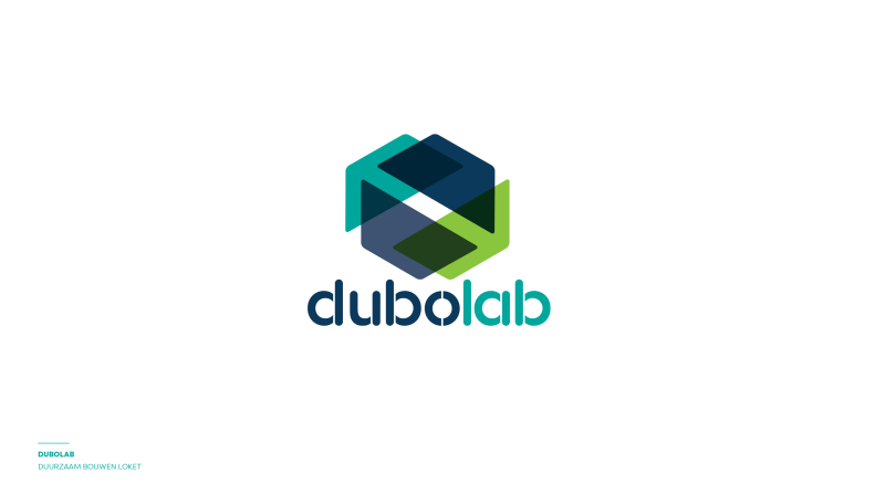 Logofolio, een greep uit de logo's en corporate identities voor diverse bedrijven, hier zie je het logo voor Dubolab, een duurzaam bouwen loket