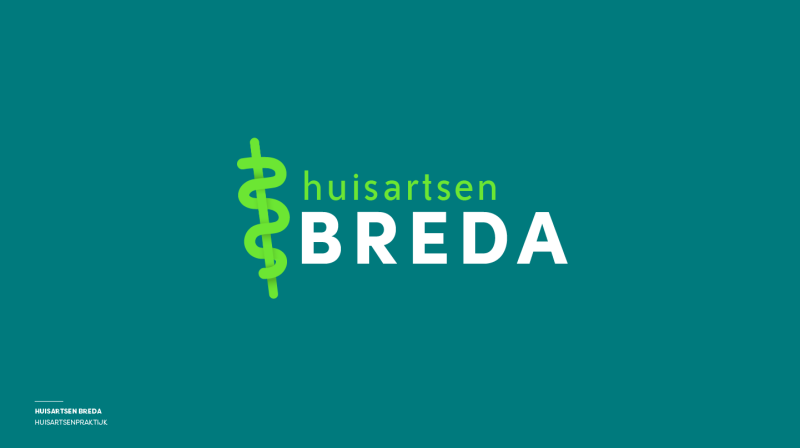 Logofolio, een greep uit de logo's en corporate identities voor diverse bedrijven, hier zie je het logovoorstel van huisartsen Breda