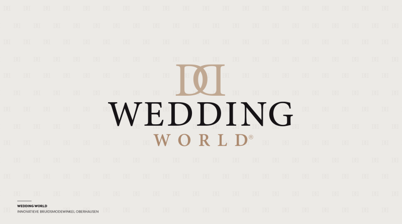 Logofolio, een greep uit de logo's en corporate identities voor diverse bedrijven, hier zie je het logo van Wedding World, een innovatieve bruidsmodewinkel in Oberhausen Duitsland