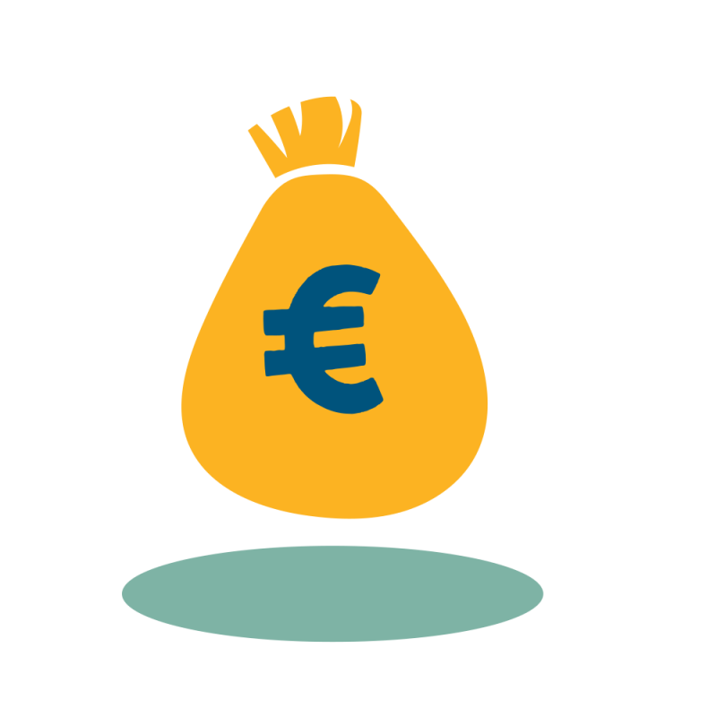 Verrijkt icoon van een zak met geld.