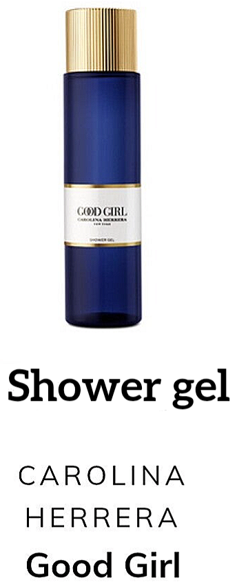 Small bottles of leg oil and shower gel by Carolina Herrera