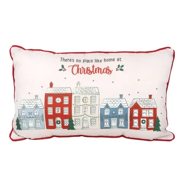 There’s No Place Like Home At Christmas Festive Houses Winter Village Cushion