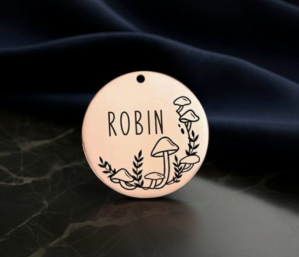 Médaille rond personnalisée- Acier inoxydable - Argent - Or -Or rose -Noir