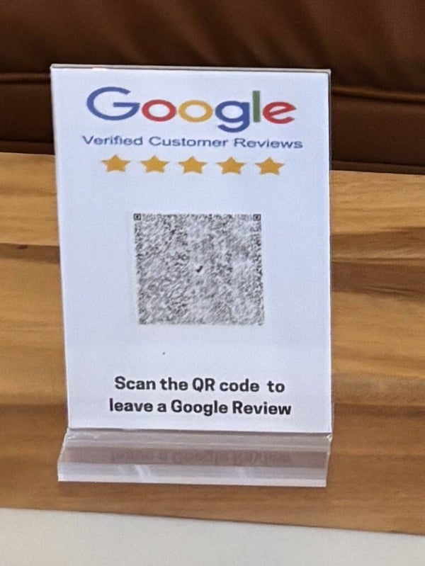 4" x 6" Double Sided Google Review Card With Acrylic Stand