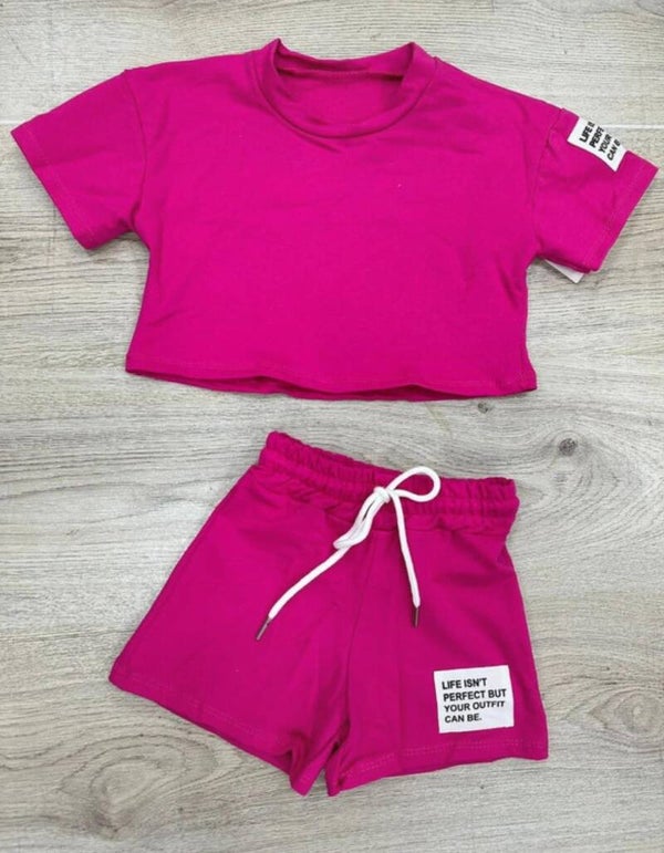 Comfy short life set - Roze