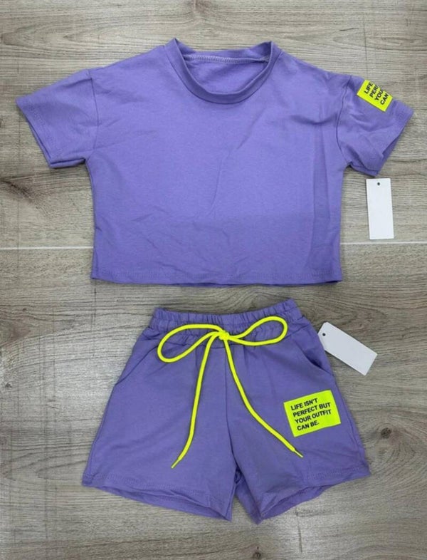 Comfy short life set - Paars