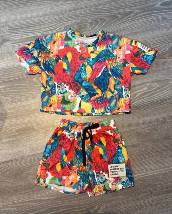 Comfy short life set - Papegaai